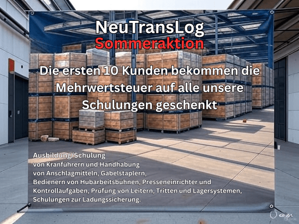 Ausbildung:Schulung von Kranführern und Handhabung von Anschlagmitteln
